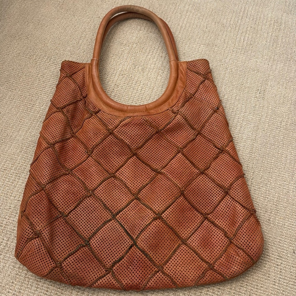 Anthropologie lattice shoulder bag